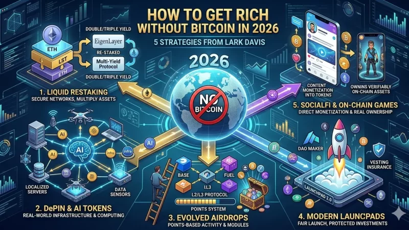 Как разбогатеть без биткоина в 2026 году: стратегии Ларка Дэвиса в новом цикле