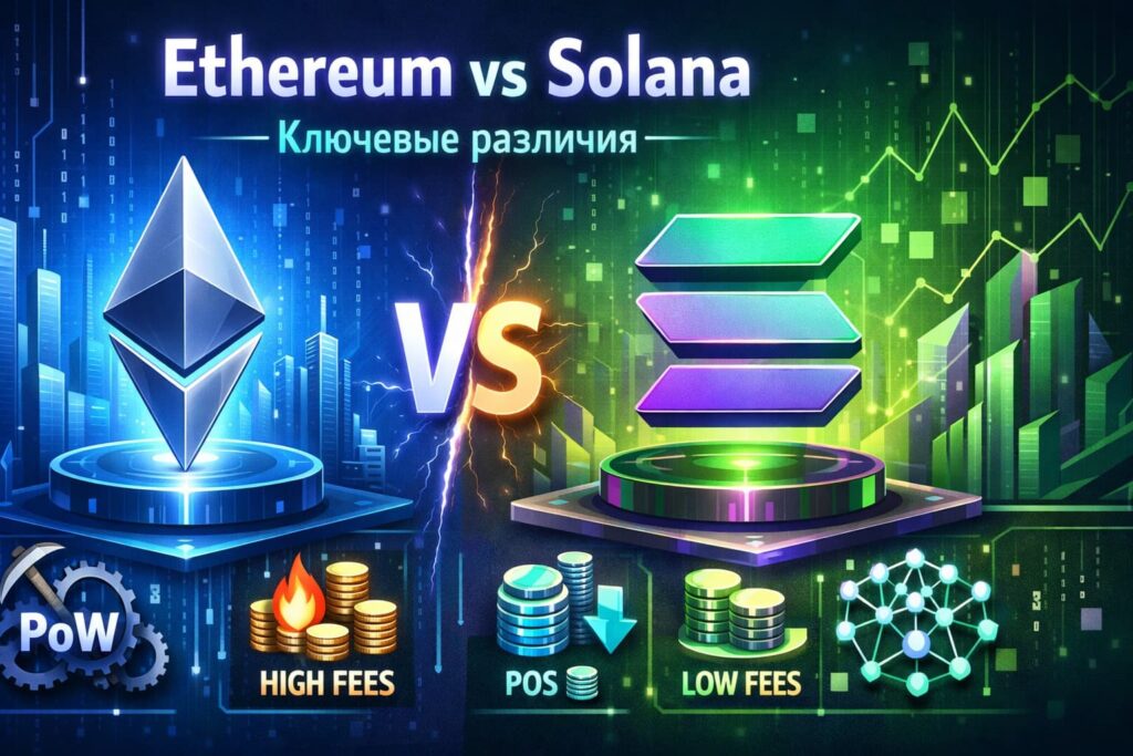 Ethereum - Solana: ключевые различия
