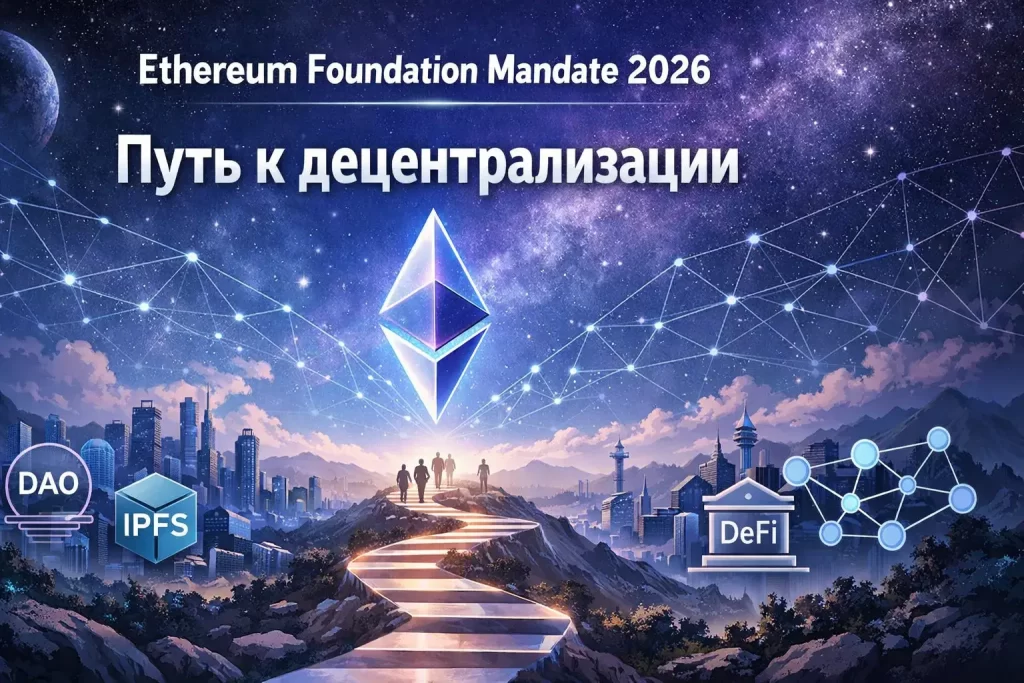 сделай изображение на тему Ethereum Foundation Mandate 2026: Путь к децентрализации