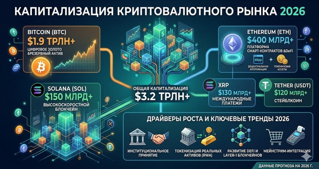 Капитализация криптовалютного рынка 2026