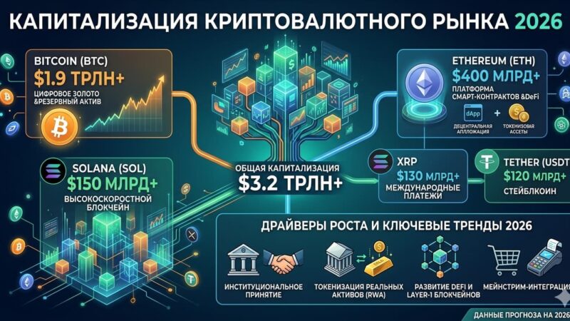 Ежемесячный анализ: состояние капитализации мирового криптовалютного рынка (апрель 2026 г.)
